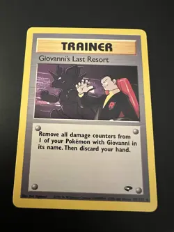 Giovanni’s Last Resort 105/132 Gym Challenge Unlimited 2000 Pokemon Card Rare NM - Image 1