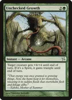 Unchecked Growth 148 BOK Arcane Instant Spirit Trample MTG Green EN - Image 1