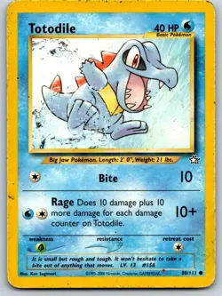 Totodile (80) 080/111 DMG Neo Genesis Vintage Pokemon - Image 1