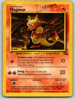 Magmar 39/62 DMG Fossil Vintage Pokemon - Image 1