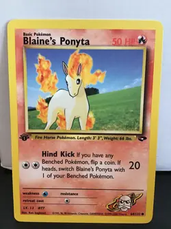 Blaine's Ponyta 64/132 Pokemon Gym Challenge 1st Edition Common - Image 1