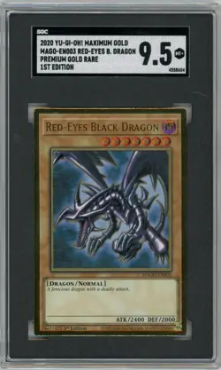 Yugioh - Red-Eyes Black Dragon MAGO-EN003 - Gold Rare 1st Edition - SGC 9.5 - Image 1