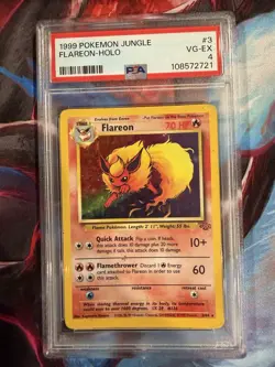 Pokemon Jungle Flareon #3 Holo PSA 4 - Image 1