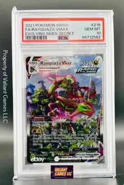 Pokemon Rayquaza VMAX #218 Evolving Skies Alt Art PSA 10 - Image 1