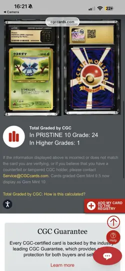 Pineco Pokemon Crossing the Ruins Japanese NEO Discovery CGC Pristine 10 - Image 3