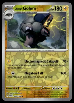 Alolan Golem 046/159 Uncommon Journey Together Pokemon Reverse Holo NM - Image 1