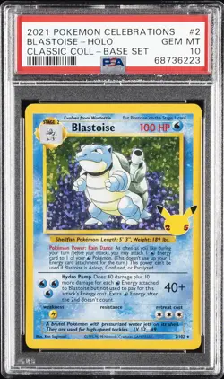 2021 POKEMON CELEBRATIONS CLASSIC COLLECTION #2 BLASTOISE-HOLO PSA 10 - Image 1