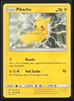 Pikachu 66/236 Common Cosmic Eclipse Pokemon Near Mint - Image 1