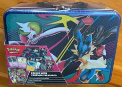 POKEMON TCG COLLECTOR METAL CHEST with 6 BOOSTER PACKS & Mini Portfolio - Image 1