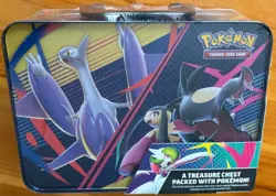 POKEMON TCG COLLECTOR METAL CHEST with 6 BOOSTER PACKS & Mini Portfolio - Image 2