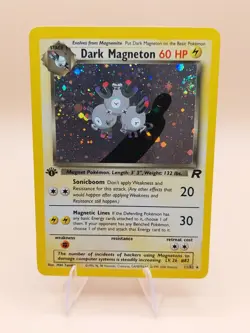 Dark Magneton 1st Edition Holo Rare Team Rocket 11/82 Pokemon - WOTC 1999 SWIRL - Image 1
