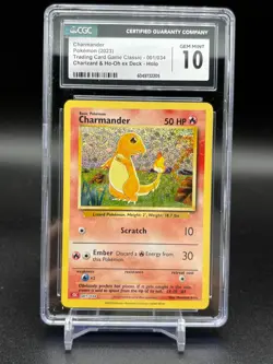 CGC 10 GEM MINT Charmander 001/034 CLASSIC HOLO RARE Pokemon Card - Image 1
