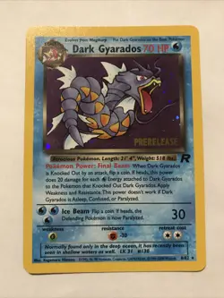 Dark Gyarados 8/82 Holo Team Rocket Prerelease Promo Pokemon Card - NM - Image 1