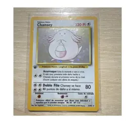 Pokemon Chansey 3/102 Base Set 1st Edition Holo Rare Spanish TCG Card - Image 1