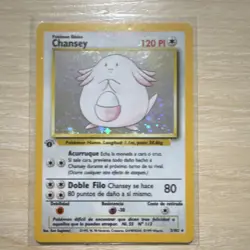 Pokemon Chansey 3/102 Base Set 1st Edition Holo Rare Spanish TCG Card - Image 4