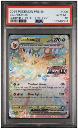 Pokemon Cards Leafeon ex 006/131 Prismatic Evolutions STAMPED - PSA 10 GEM MINT - Image 1