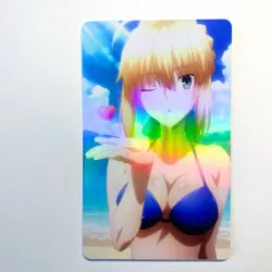 Fate/Stay Night Saber Sexy Doujin Waifu Girl Lewd Anime Art Goddess Card - Image 1