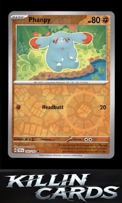 Reverse Holofoil Phanpy - 102/191 102/191 Pokemon Common SV08: Surging Sparks Ca - Image 1