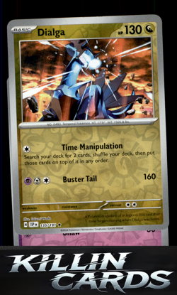 Reverse Holofoil Dialga 135/191 Pokemon Rare SV08: Surging Sparks Card NM - Image 1