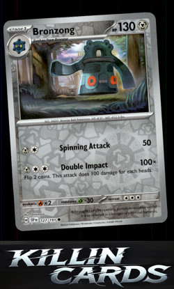 Reverse Holofoil Bronzong 127/191 Pokemon Common SV08: Surging Sparks Card NM - Image 1