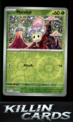 Reverse Holofoil Morelull 008/191 Pokemon Common SV08: Surging Sparks Card NM - Image 1