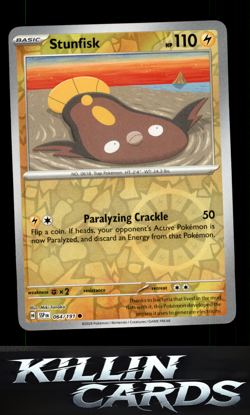 Reverse Holofoil Stunfisk - 064/191 064/191 Pokemon Common SV08: Surging Sparks - Image 1