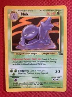 Muk Fossil 13/62 Holo Rare Pokemon Card WOTC - MP - Image 1