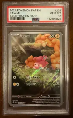 Pokemon Pawmi 226/091 SV: Paldean Fates Illustration Rare Holo 2024 PSA 10 - Image 1