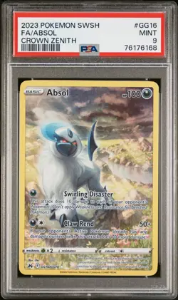 2023 POKEMON SWORD & SHIELD CROWN ZENITH #GG16 FULL ART/ABSOL PSA 9 - Image 1
