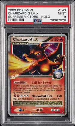 2009 POKEMON PLATINUM SUPREME VICTORS #143 CHARIZARD G LV.X-HOLO PSA 9 - Image 1