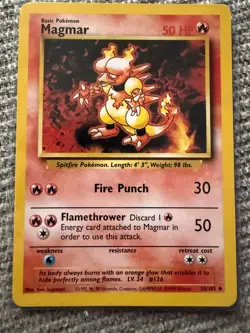 MAGMAR 36/102 UC BASE SET UNLIMITED POKEMON NM/M - Image 1