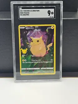 Pokemon TCG Pikachu 005/025 Celebrations Holo SGC 9 Mint - Image 1