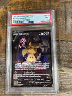 POKEMON 2022 Brilliant Stars Full Art MIMIKYU V #TG16 PSA 9 Mint RARE - Image 1