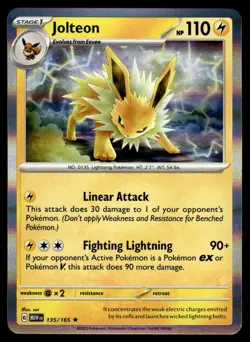 Jolteon 135/165 Rare Scarlet & Violet 151 Pokemon Holo NM/M - Image 1