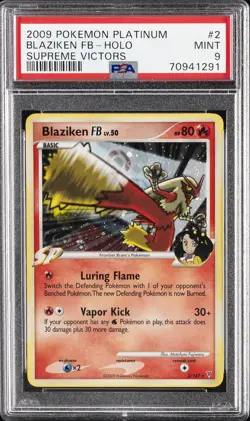 2009 POKEMON PLATINUM SUPREME VICTORS #2 BLAZIKEN FB-HOLO PSA 9 - Image 1