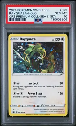2024 POKEMON SWSH BLACK STAR PROMO #029 RAYQUAZA-HOLO PSA 10 - Image 1