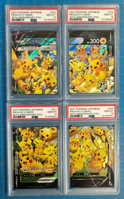 PIKACHU V-UNION Japanese Set of 4 25th Anniversary Collection PSA 10 Pokemon - Image 1