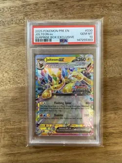 PSA 10 - 2025 Pokemon Prismatic Evolutions Suprise Box JOLTEON EX #030 (4272) - Image 1