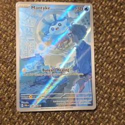 Pokemon Mantyke SV04 Paradox Rift Illustration Rare Full Art Holo 30 HP 189/182… - Image 1