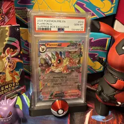 STAMPED! PSA 10 - 2025 POKEMON PRE EN-PRISMATIC EVOLUTIONS #014 FLAREON EX - Image 2