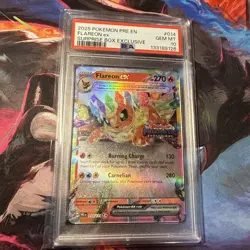 STAMPED! PSA 10 - 2025 POKEMON PRE EN-PRISMATIC EVOLUTIONS #014 FLAREON EX - Image 3