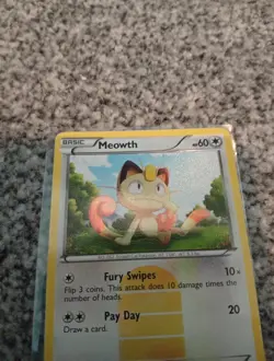 Pokemon Meowth Card 102/101 B&W Noble Victories Lightly Played - Image 2