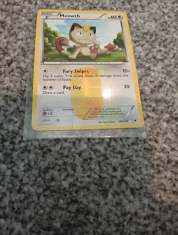 Pokemon Meowth Card 102/101 B&W Noble Victories Lightly Played - Image 3