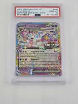 2025 POKEMON PRISMATIC EVOLUTIONS #041 SYLVEON STAMPED SURPRISE BOX PSA 10 - Image 1