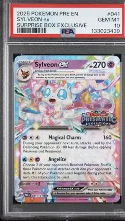 2025 Pokemon Sylveon ex 041/131 Stamped Prismatic Evolutions PSA 10 Gem Mint - Image 1
