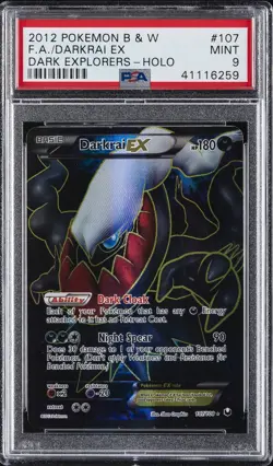 2012 POKEMON B&W DARK EXPLORERS #107 FULL ART/DARKRAI EX PSA 9 - Image 1