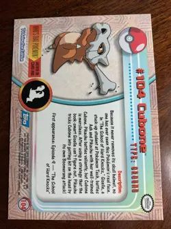 2000 Topps Pokemon TV Series 2 #104 Cubone (B) FREE COMBINED SHIPPING - Image 2