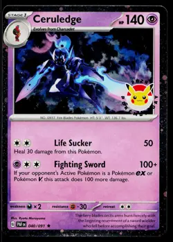 Ceruledge 040/091 Cosmos Holo Pokemon Day Promo Pokemon Near Mint - Image 1
