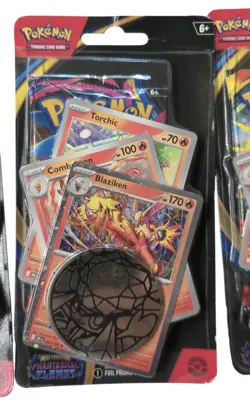 7X Pokemon TCG Phantasmal Flames Premium Checklane Blister Blaziken Sealed Packs - Image 3