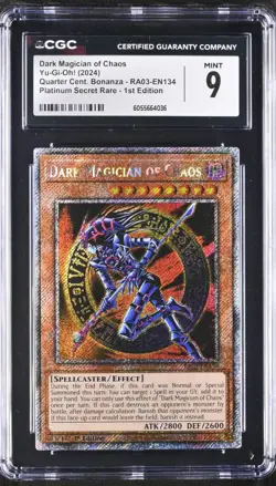 2024 YU-GI-OH! RA03-EN134 DARK MAGICIAN OF CHAOS Platinum Secret Rare CGC 9 - Image 1
